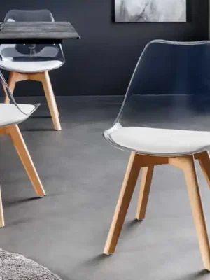 Designová jídelní židle Scandinavia transparentní bílá Hit Sezóny