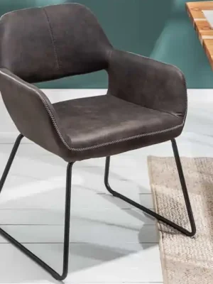 Finální Výprodej Moderní jídelní židle Bison mikrovlákno šedá