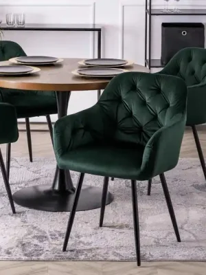 Designová jídelní židle Ravenna zelená velur Omezená Nabídka