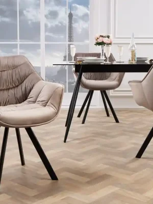 Designová jídelní židle Miramar Style šampaňská samet Must-Have