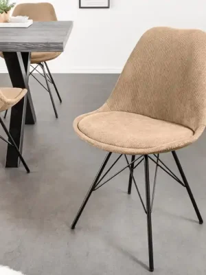 Designová jídelní židle Scandinavia hnědá cord Autentický