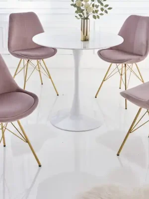 Designová jídelní židle Scandinavia starorůžová samet Koupit Online