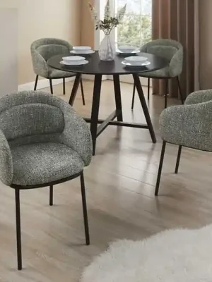 Cenově Výhodný Designová jídelní židle Nimes zelená strukturovaná látka