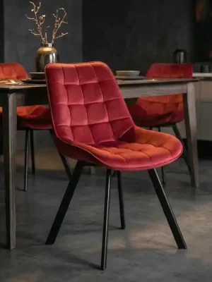 Cenová Bomba Čalouněná jídelní židle Dalbo v elegantním vínovém veluru