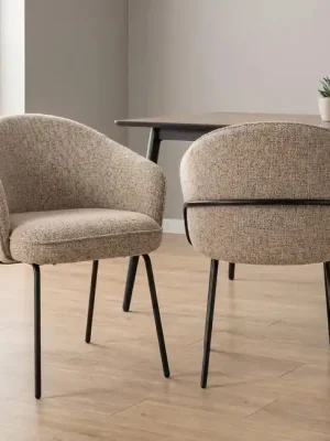 Omezená Nabídka Designové jídelní křeslo Cassia v tmavě béžovém odstínu taupe