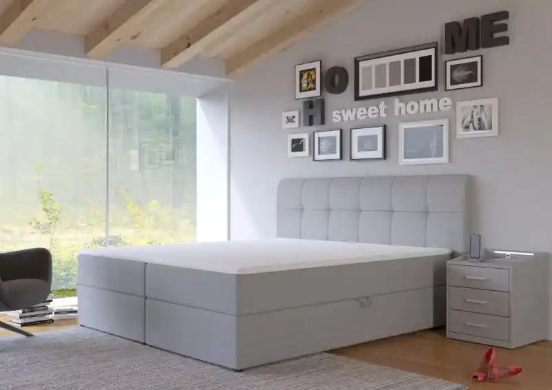 Tovární Cena Postel boxspring Izmir 180x200 světle šedá
