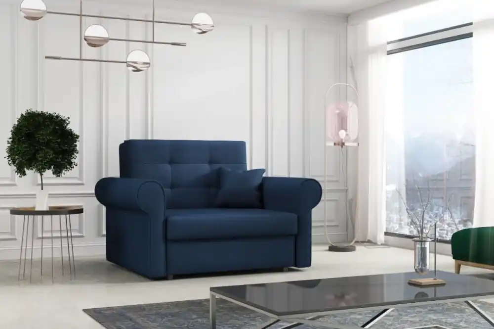 Rozkládací křeslo Vivian Silver I tmavě modrá Must-Have
