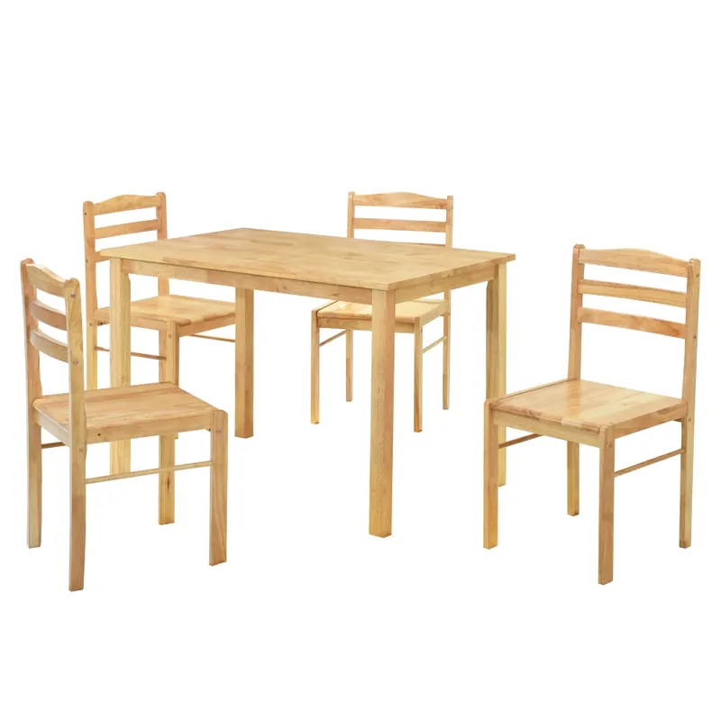 Značkový Jídelní set 1+4, masivní dřevo, přírodní, LOAK