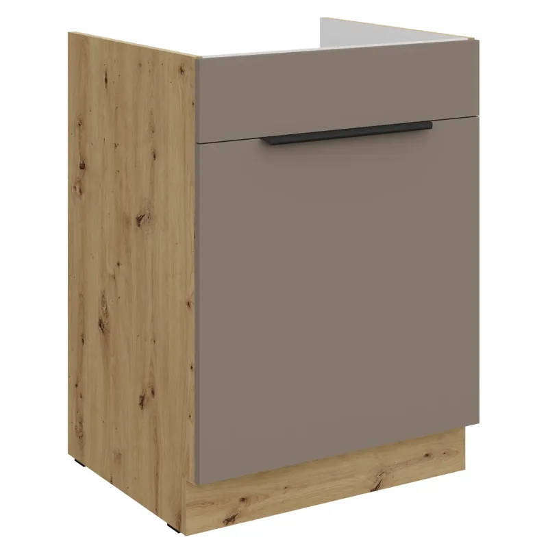 Víkendová Akce Dřezová skříňka, sandgrau/dub artisan, FRISBO 60 ZL 1S BB