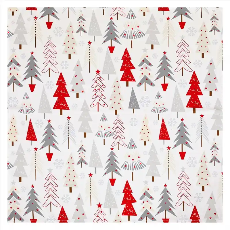 Ubrus - barevné vánoční stromky, 100% polyester, 80 x 80 cm. Ihned K Objednání