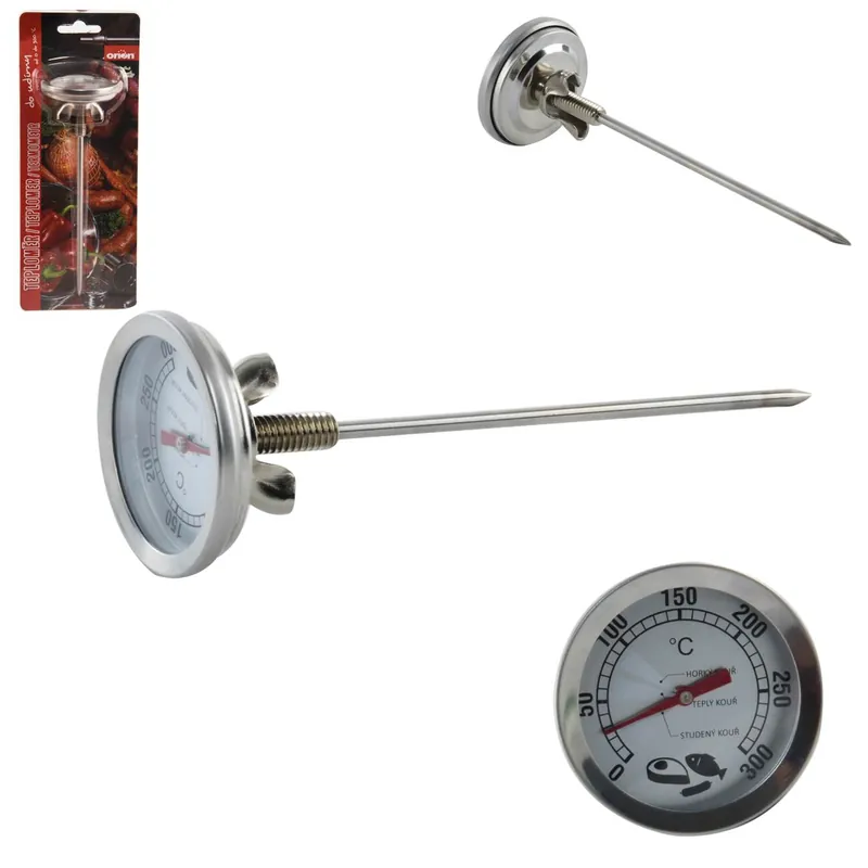 Teploměr kuch. nerez/sklo do udírny 16 cm Pouze Dnes