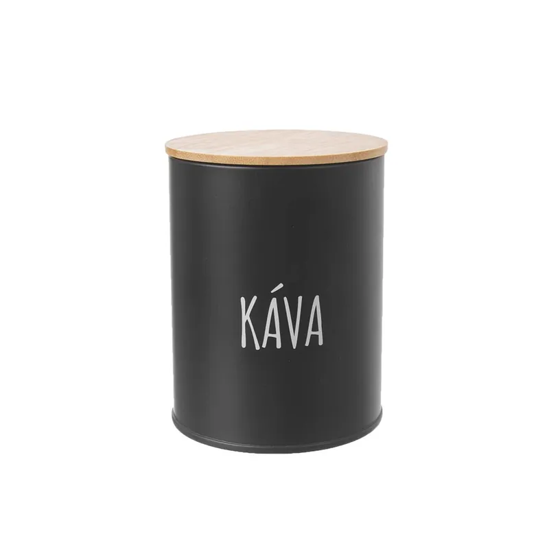 Cenově Výhodný Dóza plech/bambus pr. 9,5 cm Káva BLACK CZ, SK