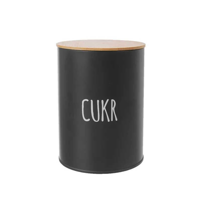Dóza plech/bambus pr. 11 cm Cukr BLACK CZ Značkový