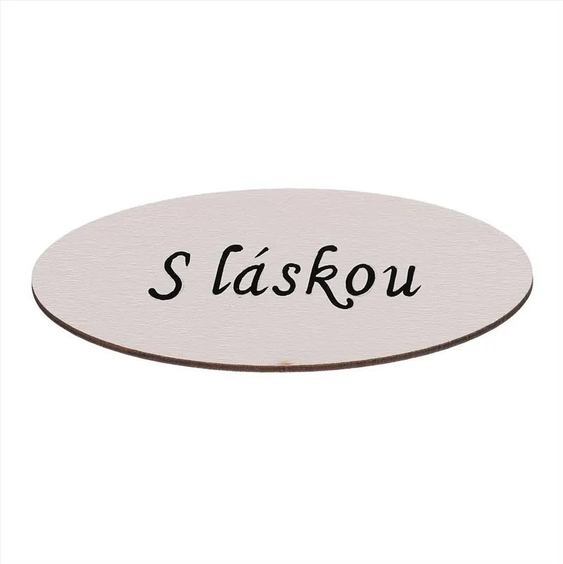 Cedulka "S láskou", barva bílá. V sáčku 12ks, Levný
