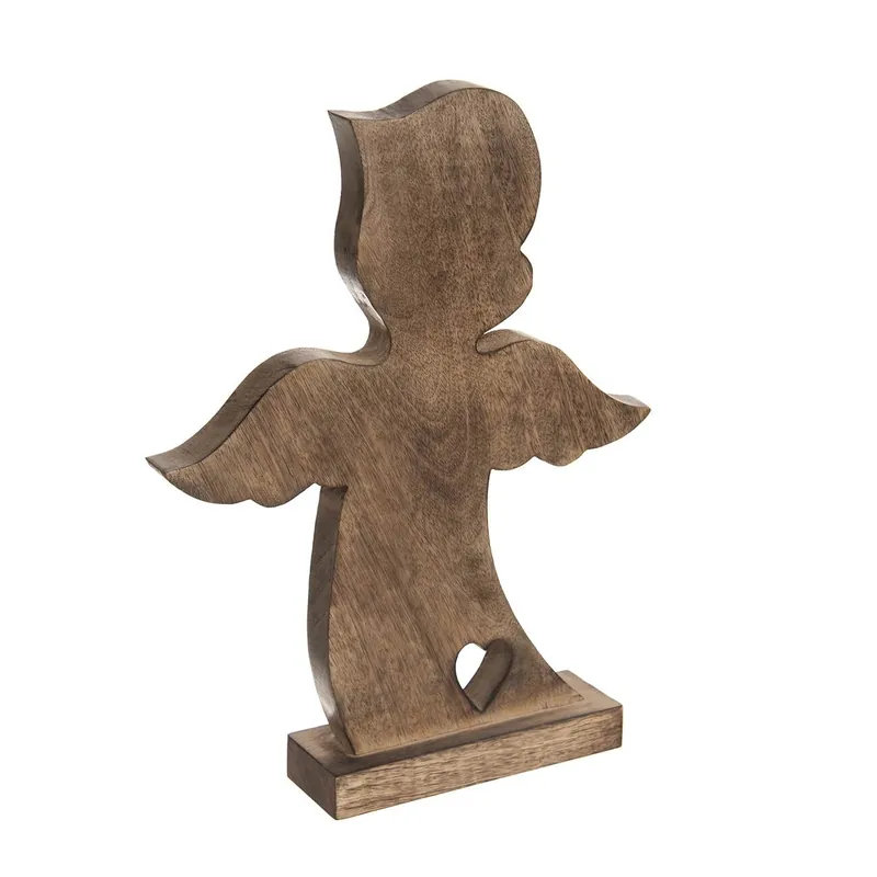 Anděl dřevo MANGO srdce v. 38,5 cm Poslední Šance