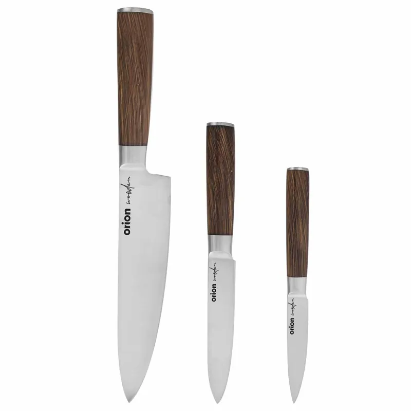 Nůž kuchyňský nerez WOODEN sada 3 ks Výprodej