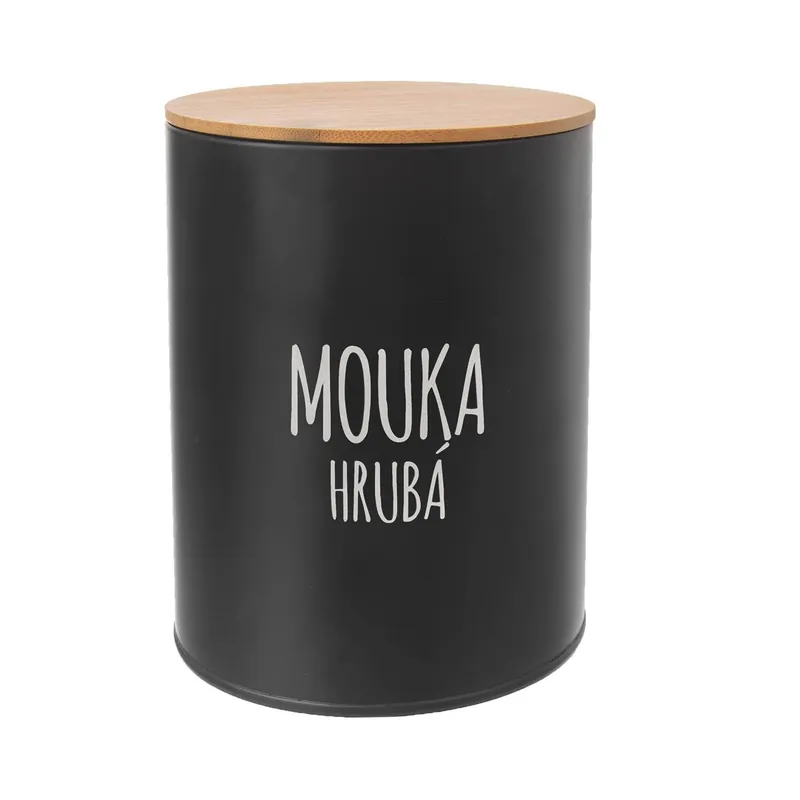 Pouze Dnes Dóza plech/bambus pr. 13 cm Mouka hrubá BLACK CZ