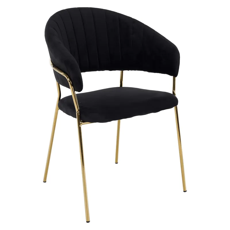 Designové jídelní křeslo, černá Velvet látka/gold chrom zlatý, DASMIN TYP 1 Pouze Dnes