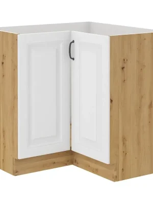 Finální Výprodej Rohová kuchyňská skříňka Stipe 90x90 ND 2F BB bílá/dub artisan