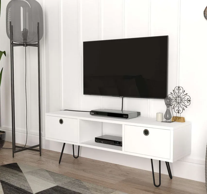 XINGU úzký TV stolek, bílá Ihned K Objednání