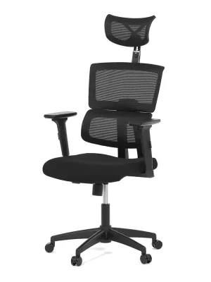 Kancelářská židle, houpací mechanismus, černá síťovina, KA-B1025 BK Tovární Cena
