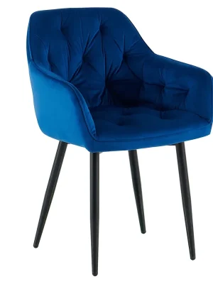 Výprodej Designové křeslo, modrá Velvet látka, FEDRIS 2 NEW