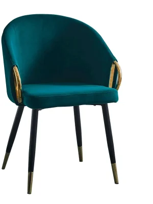 Jen Po Omezenou Doba Designové křeslo, smaragdová velvet látka / gold chrom zlatý, DONKO