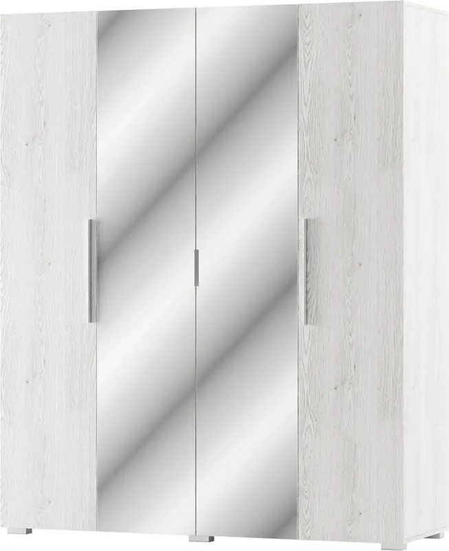 ESTEVAN šatní skříň 4D, bílá/light artwood Víkendová Akce