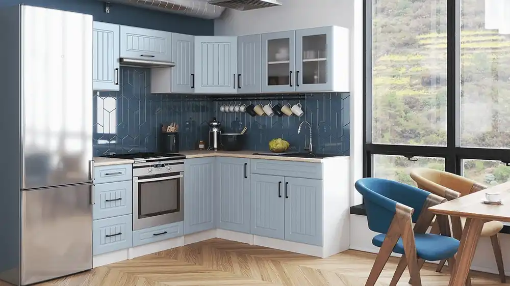 Cenový Hit Rohová kuchyňská linka Romana denim MAT