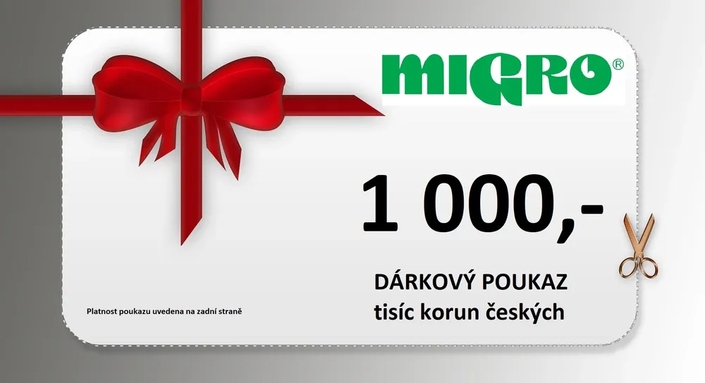 Dárkový poukaz 1 000 Kč na nákup nábytku v e-shopu NABYTEK MIGRO Nejprodávanější