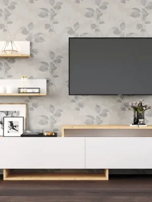 Akční Nabídka DEMNATE 1 obývací stěna, bílá/dub Artisan