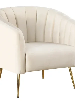 Designové křeslo, béžová Velvet látka/gold chrom-zlatý, BAGY Novinka