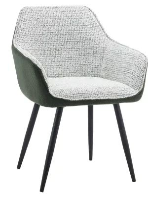 Designové křeslo, zelená/světle šedý melír/černá, KATŘEL Horká Nabídka