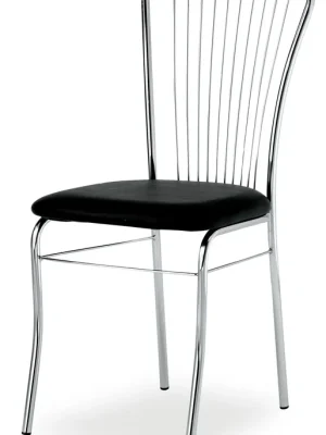 Časově Omezené Dřevěná jídelní židle Irina s chromovým rámem, 120 kg, moderní design