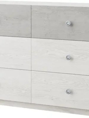 Nakupujte Hned GRANUM komoda se zásuvkami 3S+3S, light artwood/industrial