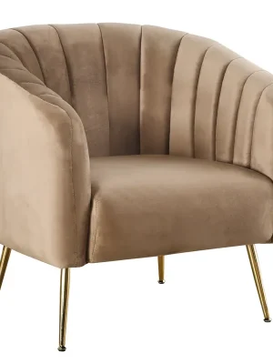 Horká Nabídka Designové křeslo, hnědá Velvet látka/gold chrom-zlatý, BAGY