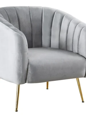 Designové křeslo, šedá Velvet látka/gold chrom-zlatý, BAGY Nakupujte Hned