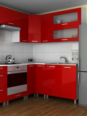 Vrácení Zdarma Rohová kuchyňská linka Grepolis KRF červený lesk