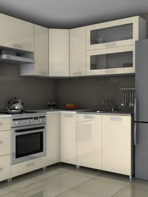 Výhodná Nabídka Rohová kuchyňská linka Grepolis KRF jasmín lesk