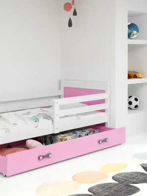 Bezpečná Platba Postel Riky 90x200 bílá/růžová