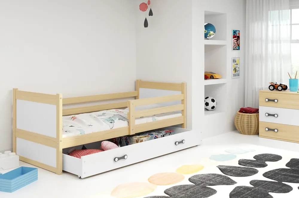 Koupit Online Postel Riky 90x200 borovice/bílá
