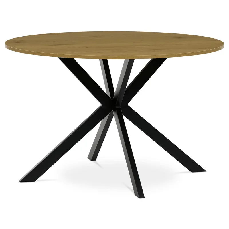 Kulatý jídelní stůl 120x120cm, mdf, divoký dub, HT-F4120 OAK Cenový Hit