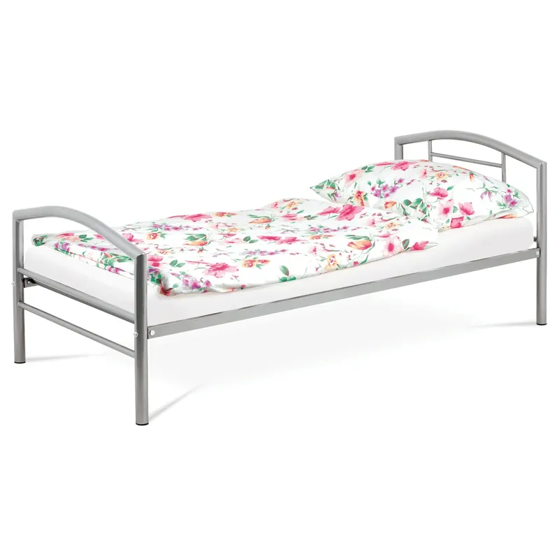 Jednolůžková postel 94x207cm, kov, stříbrná, BED-1900 SIL Autentický