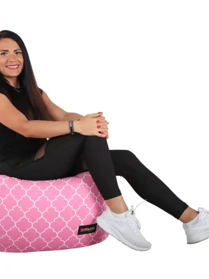 Sedací vak, růžovo-bílá vzor, GOMBY Finální Výprodej
