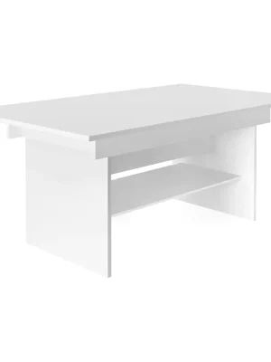 Expresní Doručení Jídelní/konferenční rozkládací stůl, bílá, 120/160x70 cm, LAVKO NEW