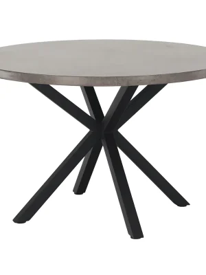 Jedálenský stůl, betón / čierna, průměr 120 cm, MEDOR Jen Po Omezenou Doba