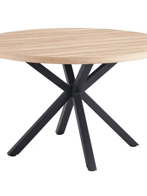 Jedálenský stůl, dub sonoma / čierna, průměr 120 cm, MEDOR Víkendová Akce