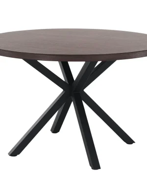 Jedálenský stůl, tmavý dub / čierna, průměr 120 cm, MEDOR Akce