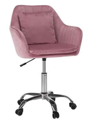 Horká Nabídka Kancelářské křeslo, růžová Velvet látka / chrom, KLIAN