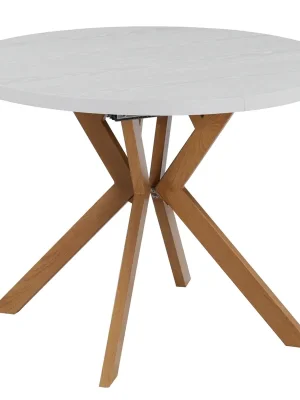 Jídelní rozkládací stůl, bílá/dub, 100-250x75,5 cm, LUKOS Kup Teď